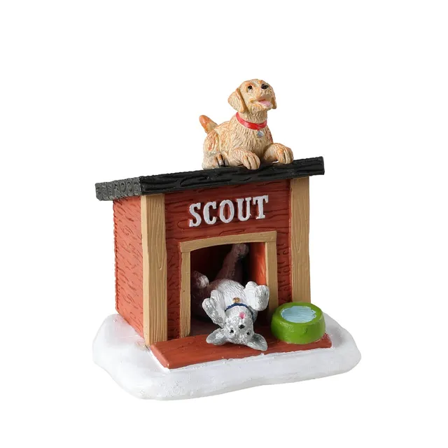 lemax-scout-s-home-figurine-niche-chiens-caddington-miniature image 1