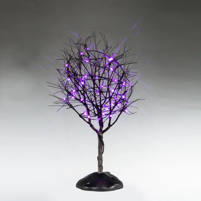 lemax-dry-tree-with-purple-lights-arbre-miniature-lumineux-spooky-town image 1