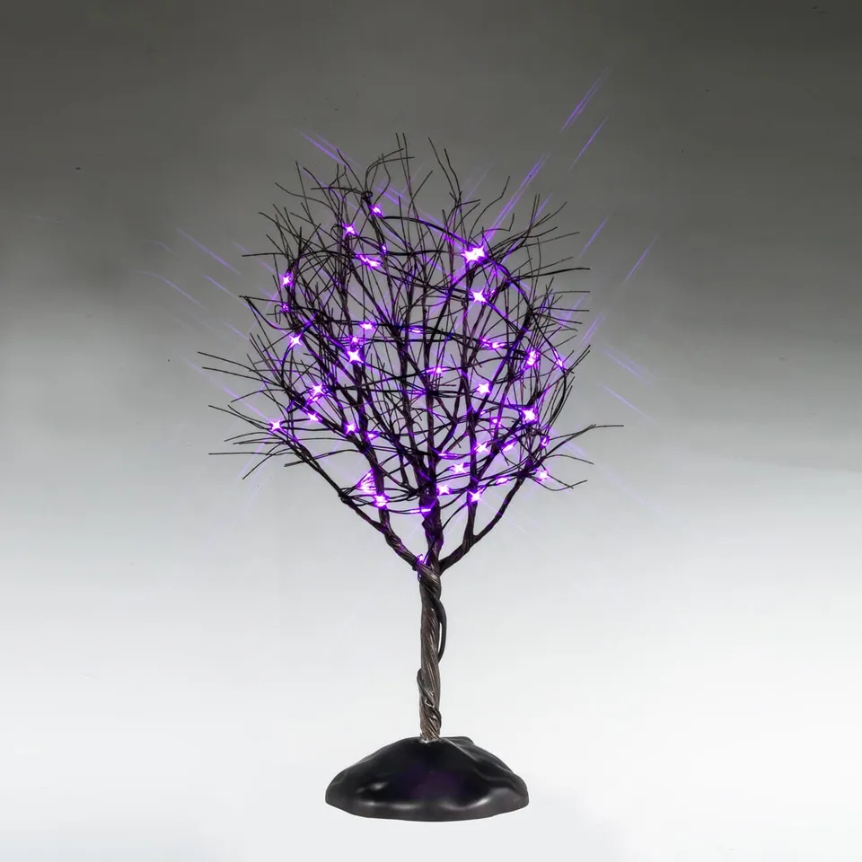 lemax-dry-tree-with-purple-lights-arbre-miniature-lumineux-spooky-town image 1
