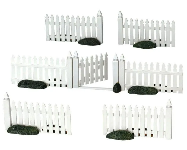 lemax-plastic-picket-fence-cl-ture-blanche-miniature-de-village image 1