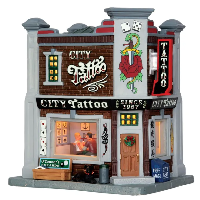 lemax-city-tattoo-boutique-miniature-village image 1