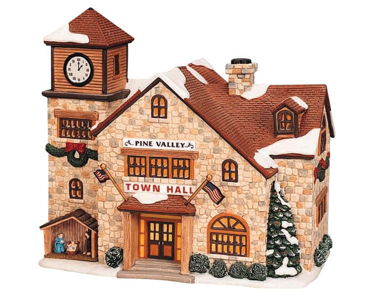lemax-pine-valley-town-hall-mairie-miniature-lumineuse image 1