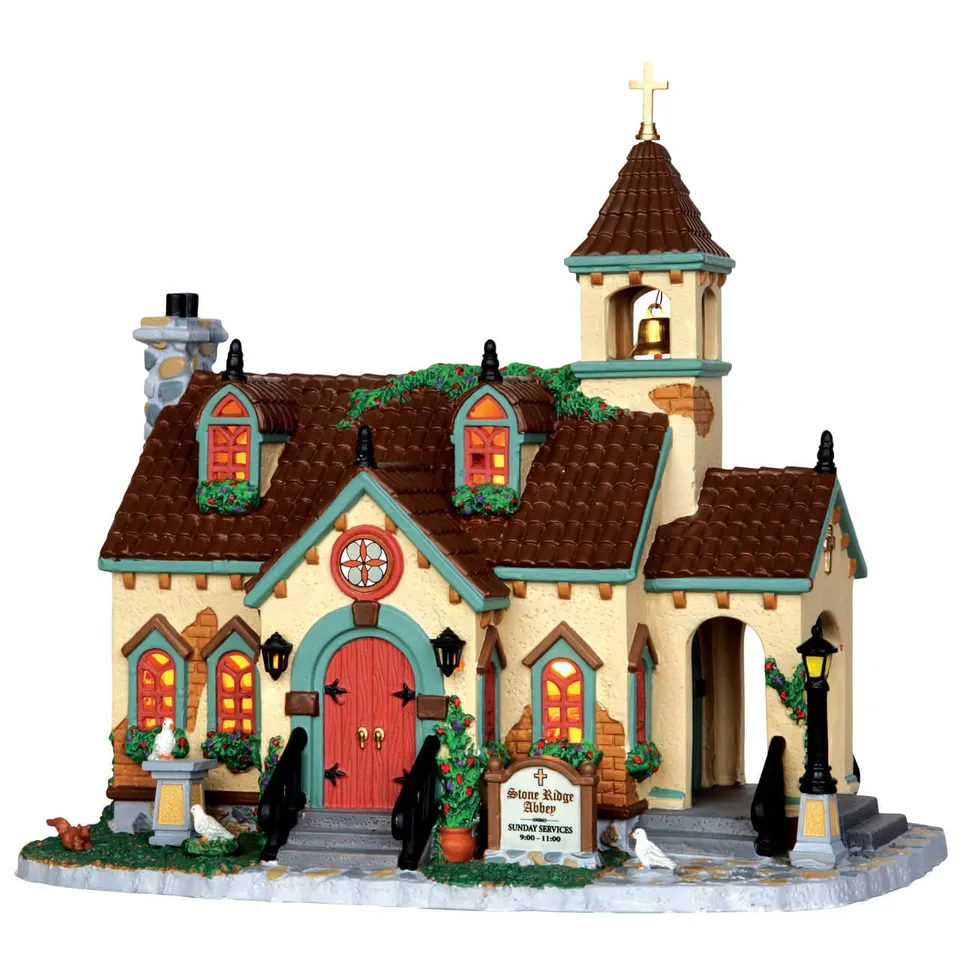 lemax-stone-ridge-abbey-abbaye-miniature-village-de-no-l image 1