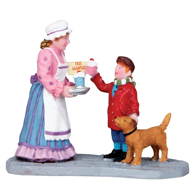 lemax-puppy-treat-figurine-miniature-enfant-et-chiot image 1
