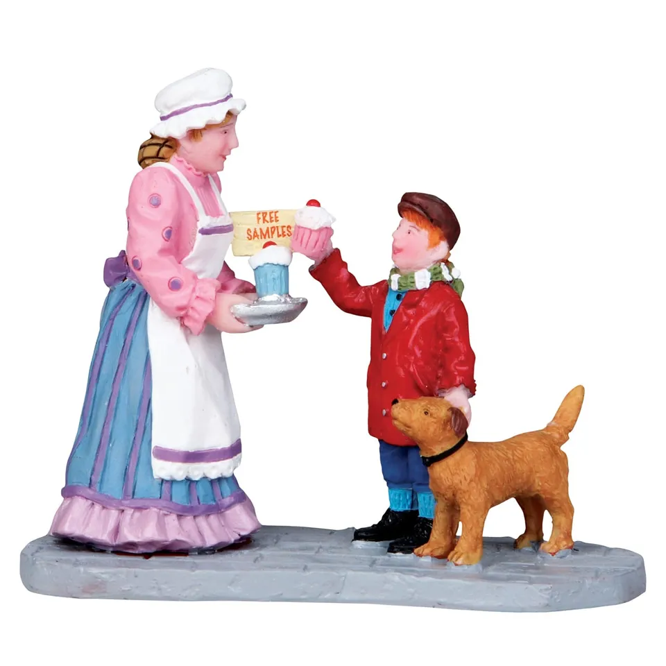 lemax-puppy-treat-figurine-miniature-enfant-et-chiot image 1