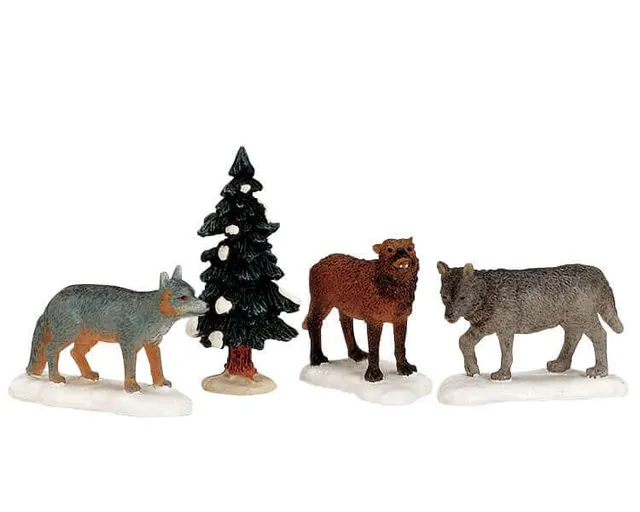 lemax-woodland-wolves-figurine-loups-des-bois image 1