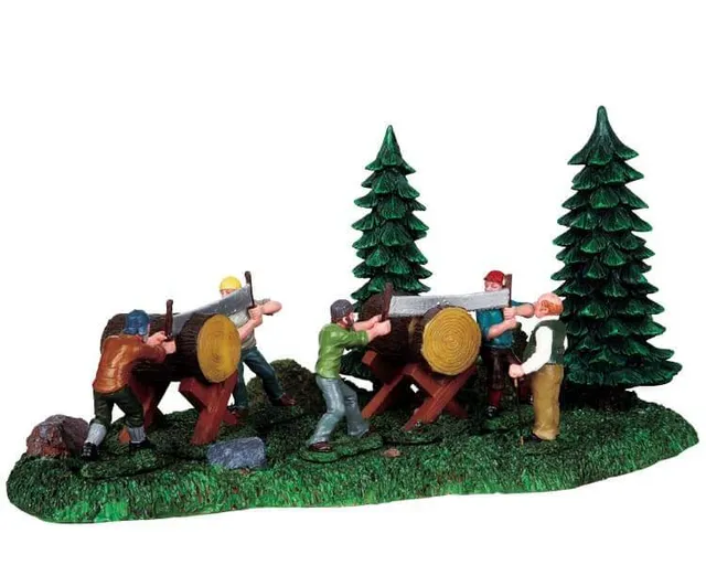 lemax-log-sawing-games-accessoire-miniature-sciage-de-b-ches image 1