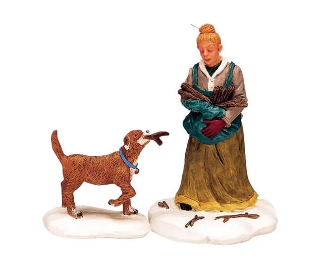 lemax-gathering-kindling-figurine-village-miniature-collection image 1