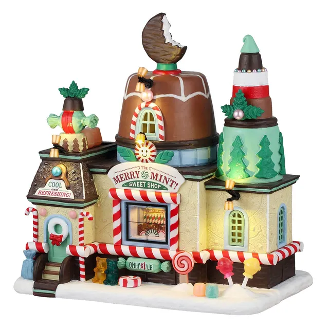 lemax-the-merry-mint-sweet-shop-confiserie-miniature-sugar-n-spice image 1