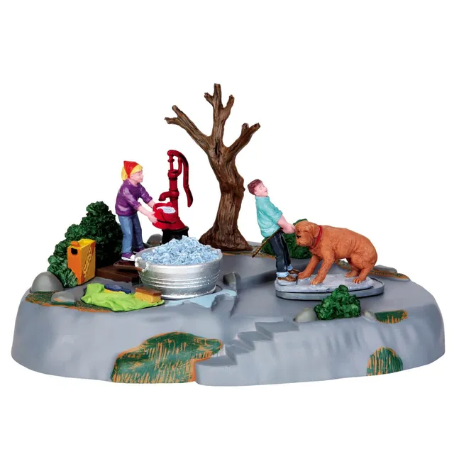 lemax-time-for-a-scrub-figurine-miniature-anim-e image 1