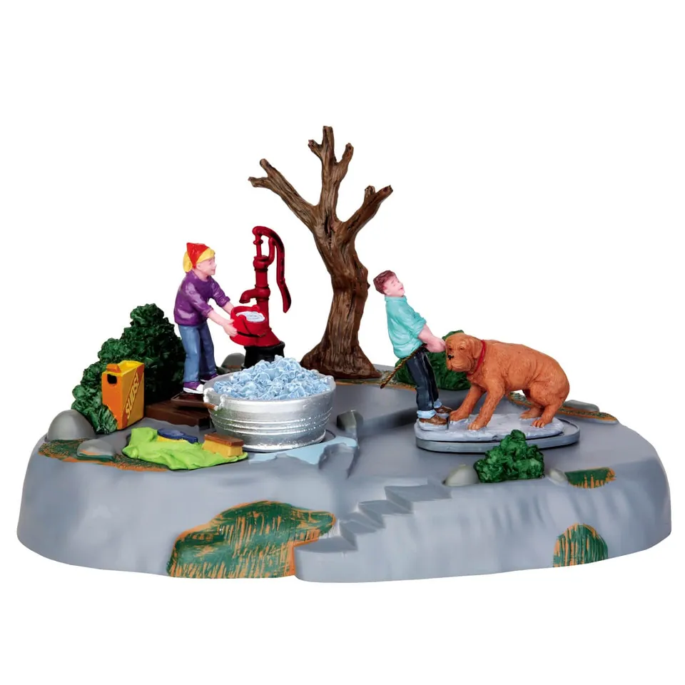 lemax-time-for-a-scrub-figurine-miniature-anim-e image 1