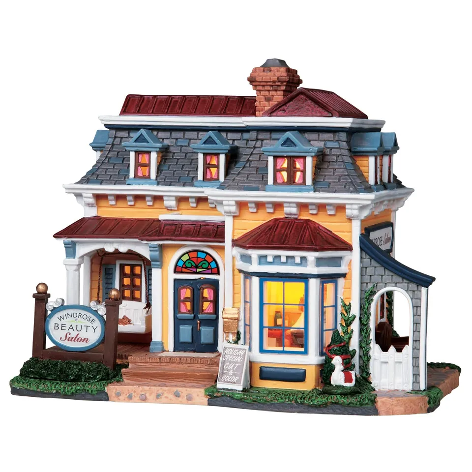 lemax-windrose-beauty-salon-b-timent-miniature-de-village-illumin image 1