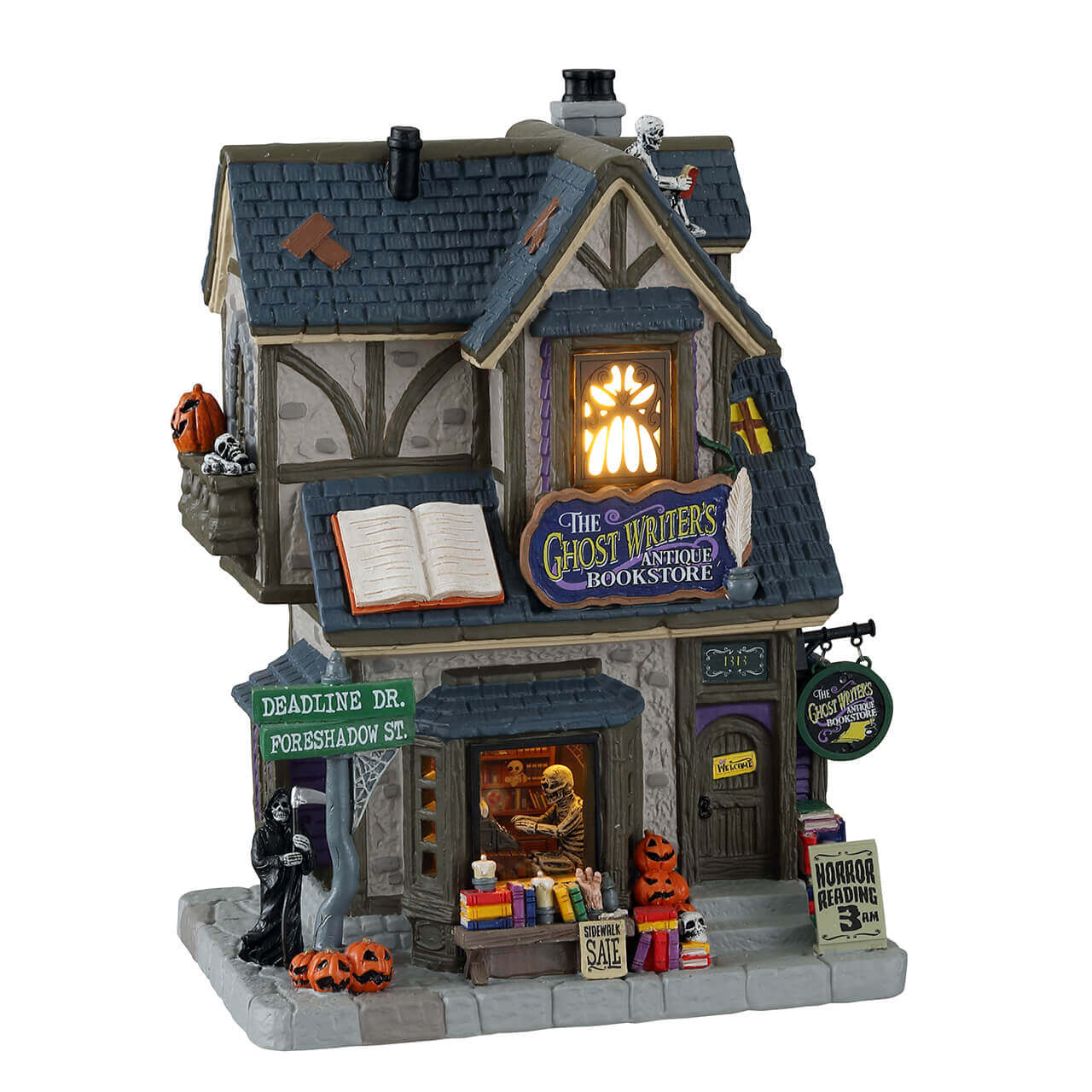 lemax-the-ghost-writer-s-antique-bookstore-b-timent-spooky-town image 1