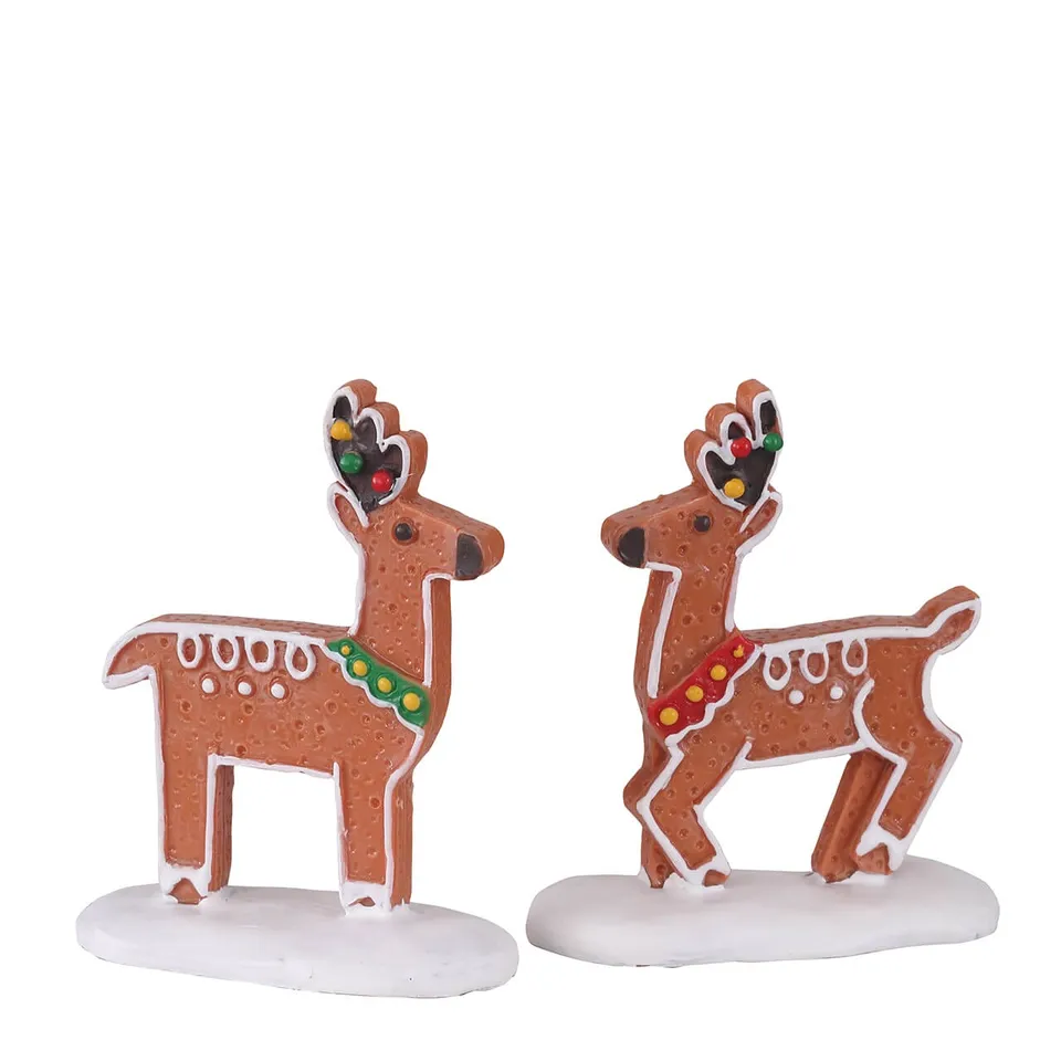 lemax-deer-delights-lot-de-2-figurines-rennes-pain-d-pice-sugar-n-spice image 1