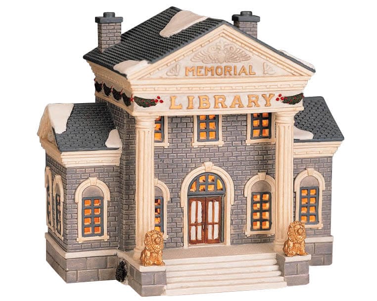 lemax-memorial-library-biblioth-que-miniature-de-village-de-no-l image 1