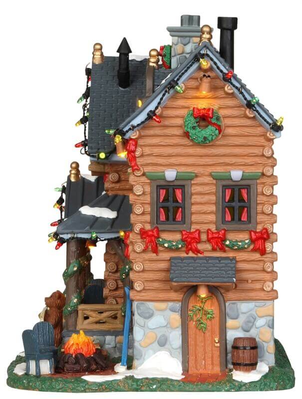 lemax-pine-grove-lodge-chalet-miniature-feu-de-camp image 3