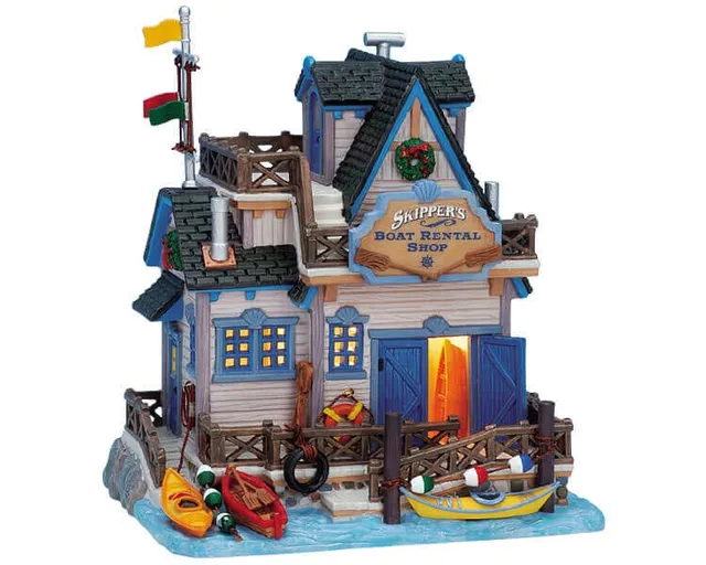 lemax-skipper-s-boat-rental-shop-maison-miniature-location-de-bateaux image 1