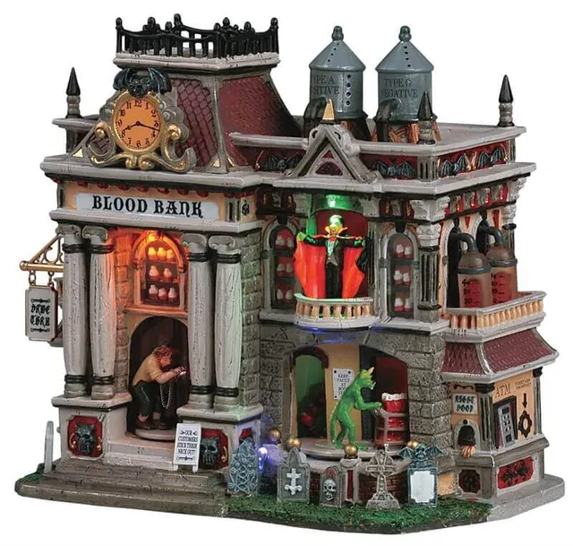 lemax-the-blood-bank-b-timent-anim-spooky-town-vampires image 1
