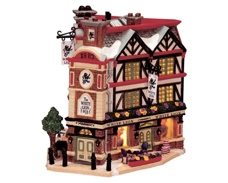 lemax-white-lion-pub-b-timent-pub-anglais-illumin-village-de-no-l image 1