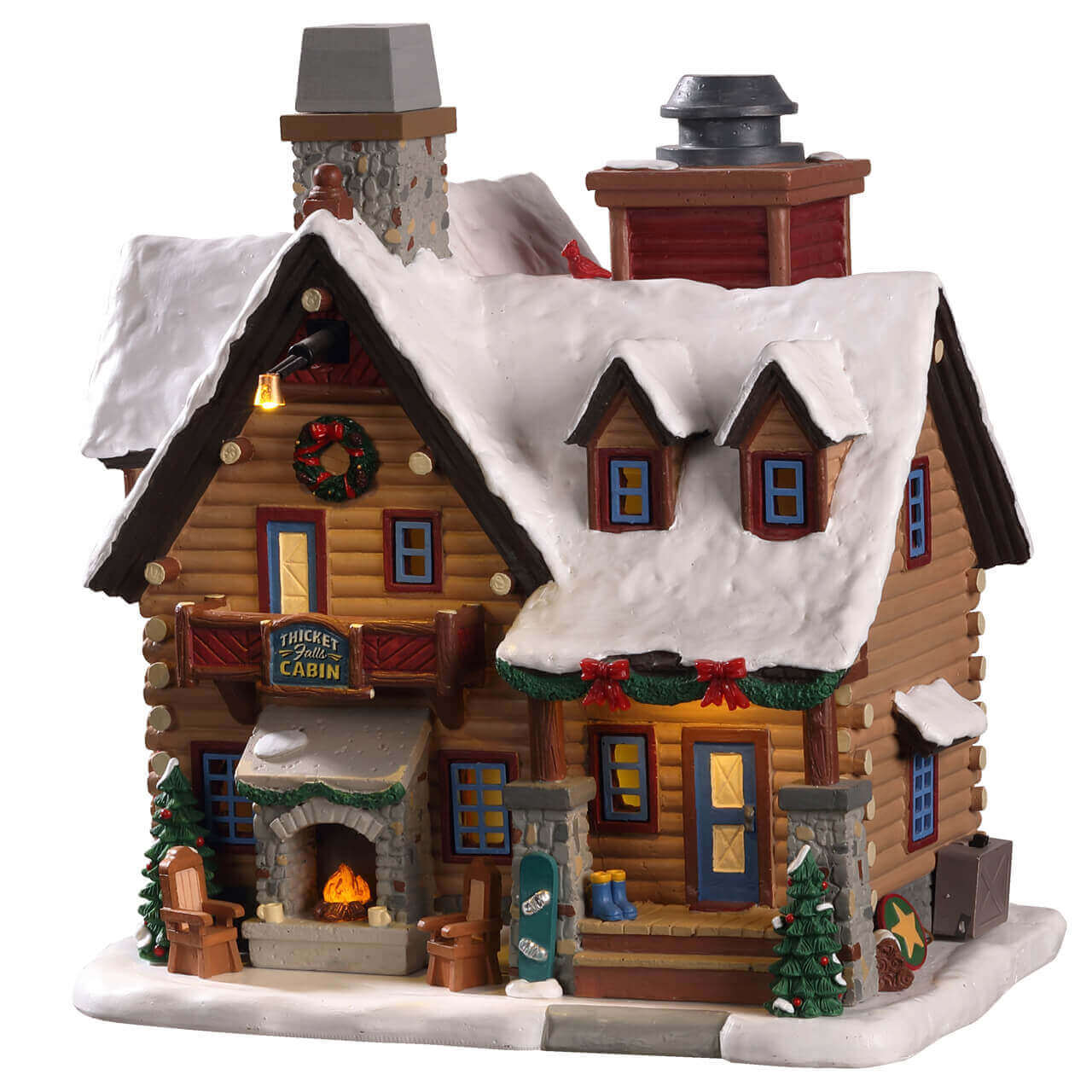 lemax-vail-village-thicket-falls-cabin-cabane-foresti-re-enneig-e-illumin-e image 1