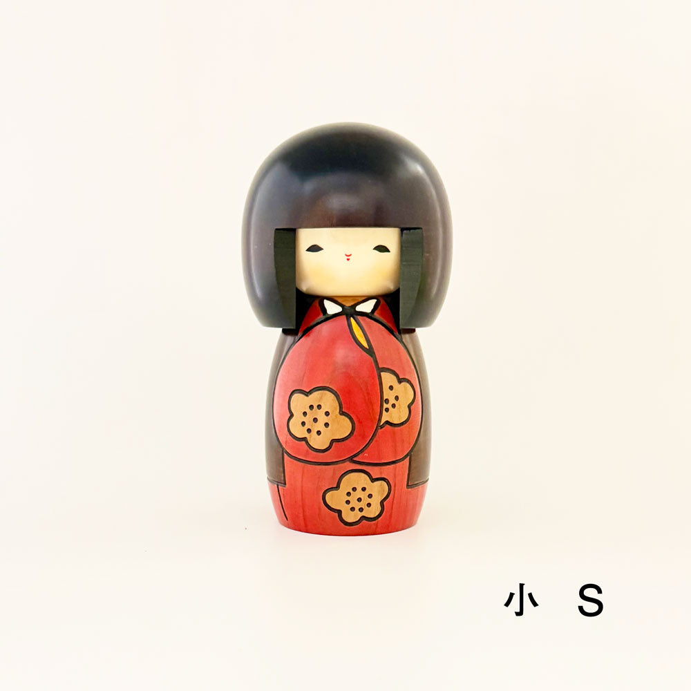 usaburo-kokeshi-k-jitsu-red-s-poup-e-miniature-artisanale-130-mm image 1