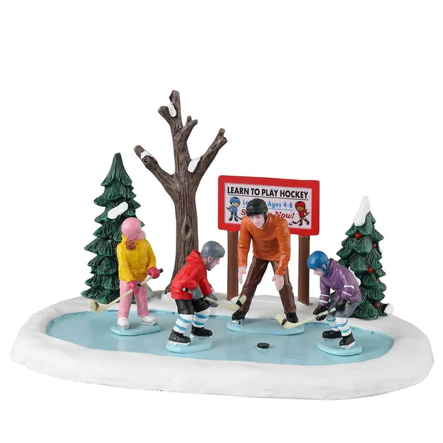 lemax-tiny-tikes-hockey-lessons-figurine-miniature-vail-village image 1