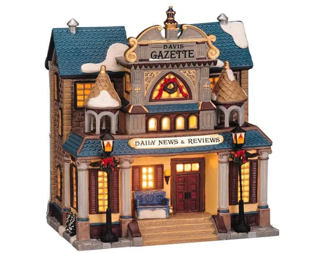 lemax-the-davis-gazette-b-timent-miniature-journal-de-village image 1
