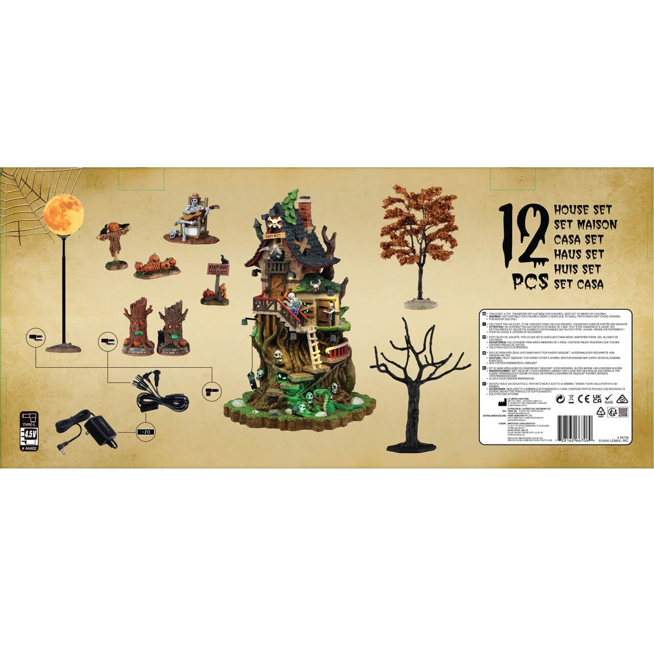 lemax-petrified-forest-tree-house-set-cabane-hant-e-lumineuse-spooky-town image 3