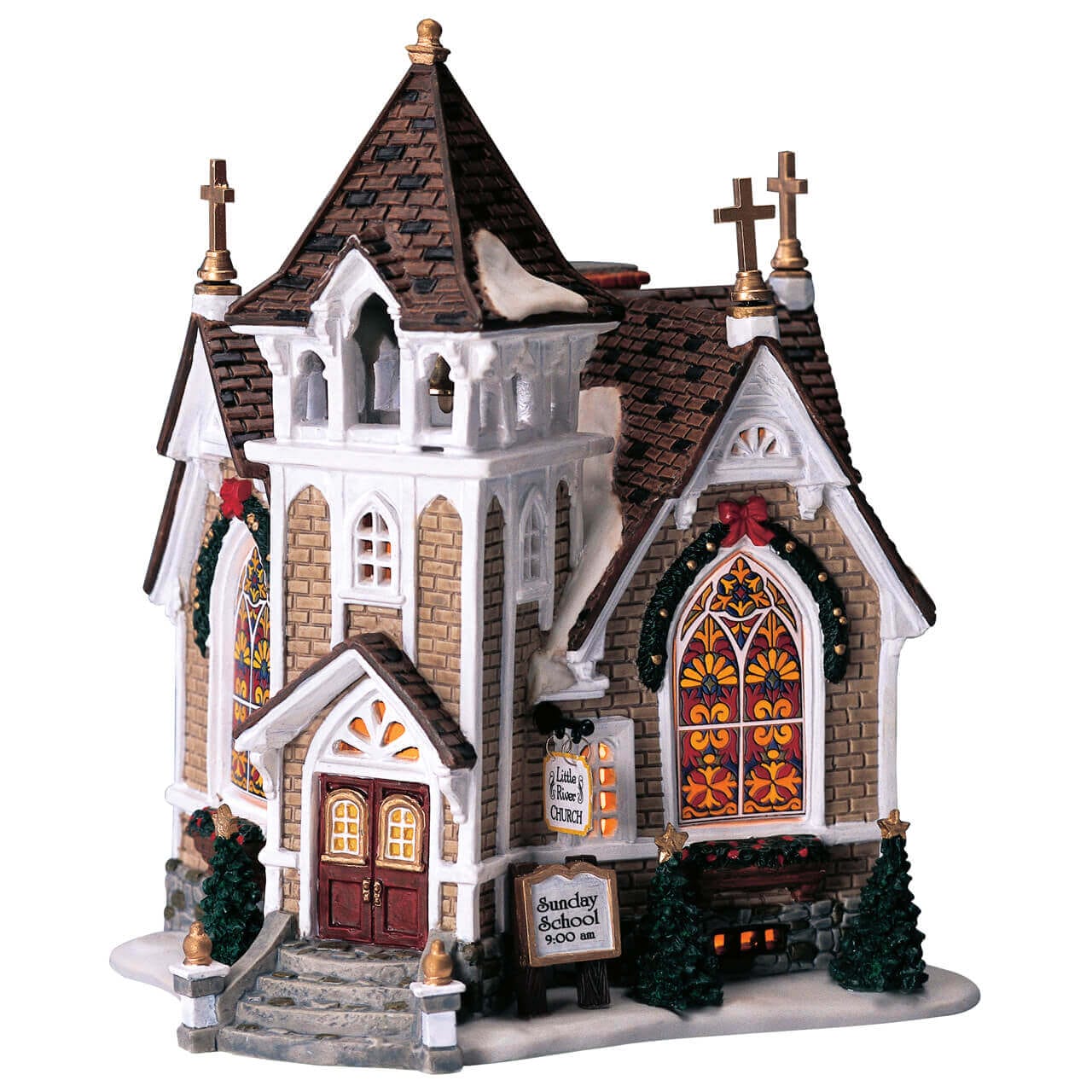 lemax-little-river-church-glise-harvest-crossing-pour-village-miniature image 1