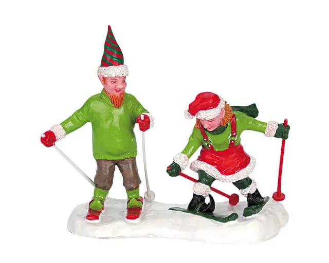 lemax-skiing-action-elves-figurine-miniature-lutins-au-ski image 1