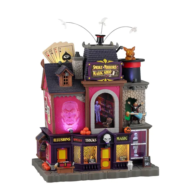 lemax-smoke-mirrors-magic-shop-b-timent-spooky-town-illumin image 1