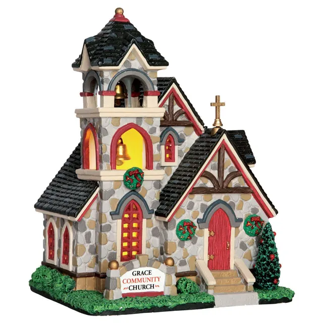 lemax-grace-community-church-glise-lumineuse-village-de-no-l image 1