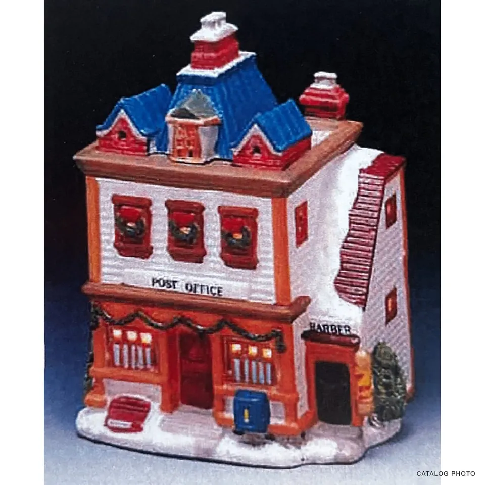 lemax-blue-top-post-office-barber-b-timent-miniature-de-collection image 1