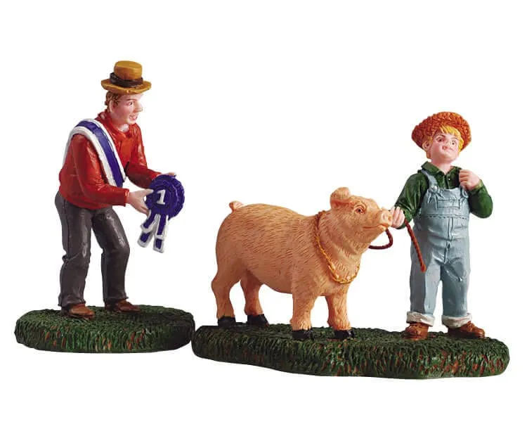 lemax-the-prize-pig-figurine-miniature-ferme-de-no-l image 1