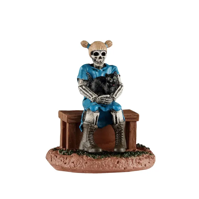 lemax-ghoul-sister-with-cat-miniature-fant-me-et-chat-spooky-town image 1