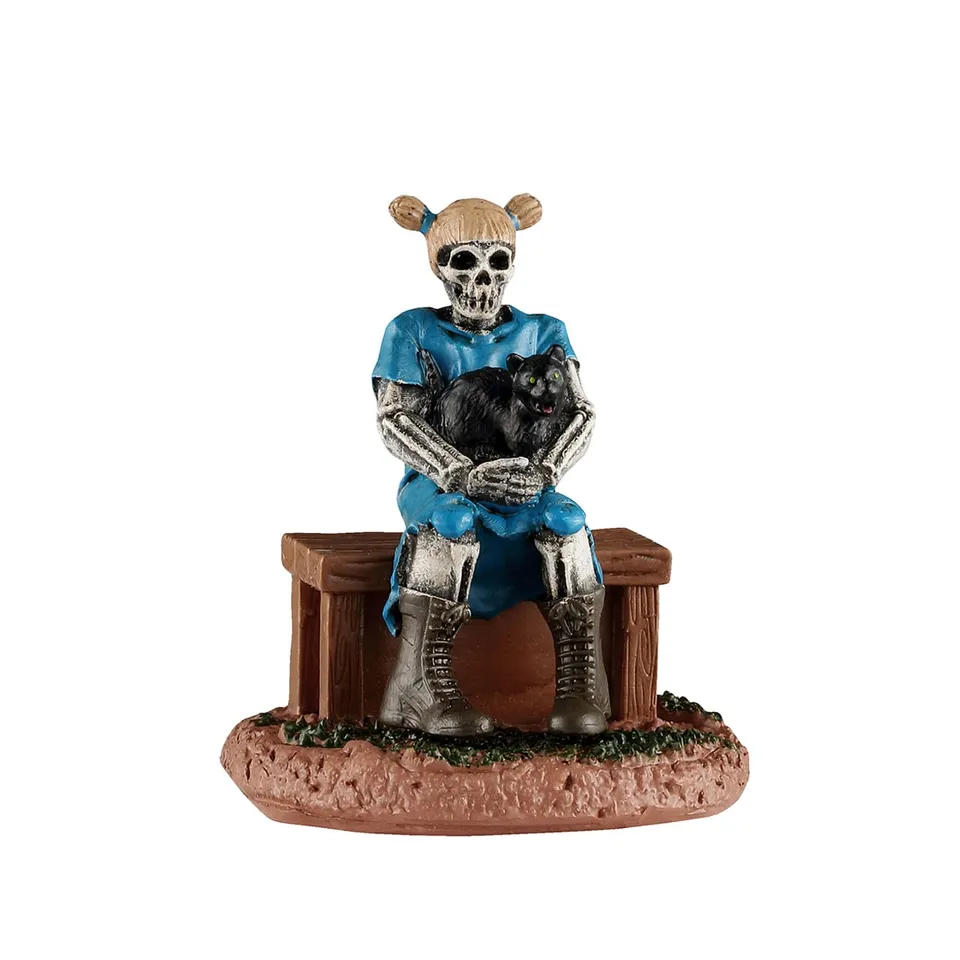 lemax-ghoul-sister-with-cat-miniature-fant-me-et-chat-spooky-town image 1