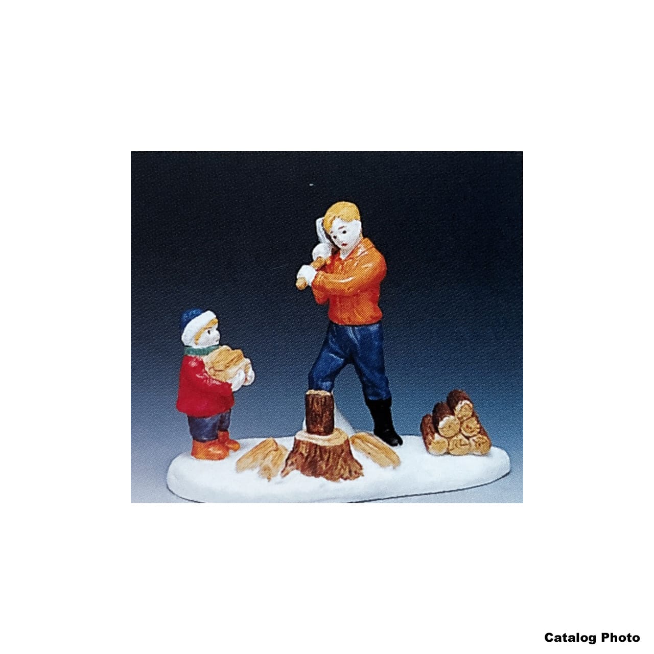 lemax-chopping-wood-figurine-miniature-b-cheron image 1