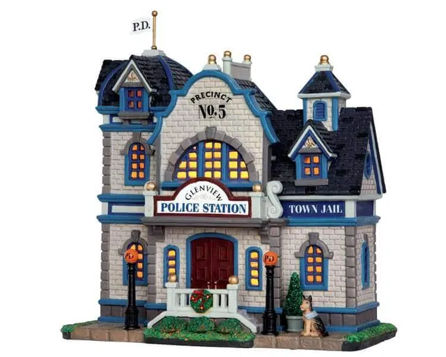 lemax-glenview-police-station-b-timent-miniature-de-collection image 1