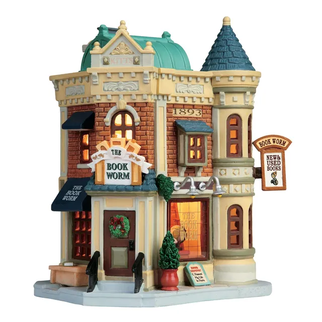 lemax-the-book-worm-figurine-miniature-librairie-de-collection image 1
