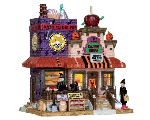 lemax-trick-or-treat-candy-shop-b-timent-miniature-spooky-town image 1