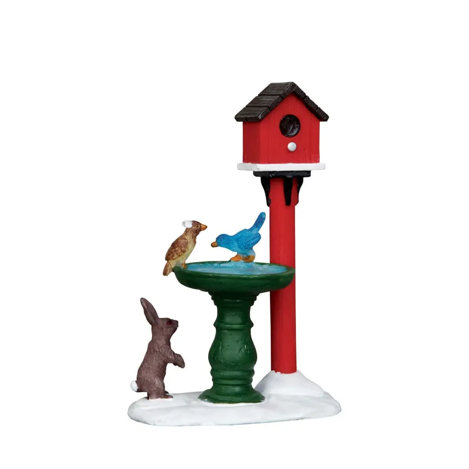 lemax-deer-fountain-fontaine-aux-cerfs-miniature-hiver image 1
