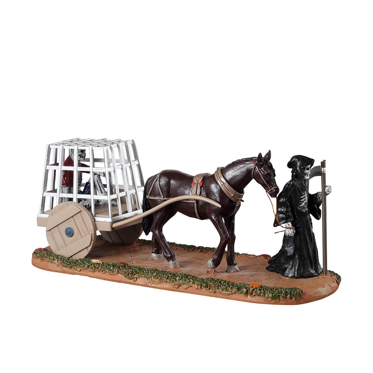 lemax-dungeon-cart-figurine-spooky-town-chariot-squelette image 1