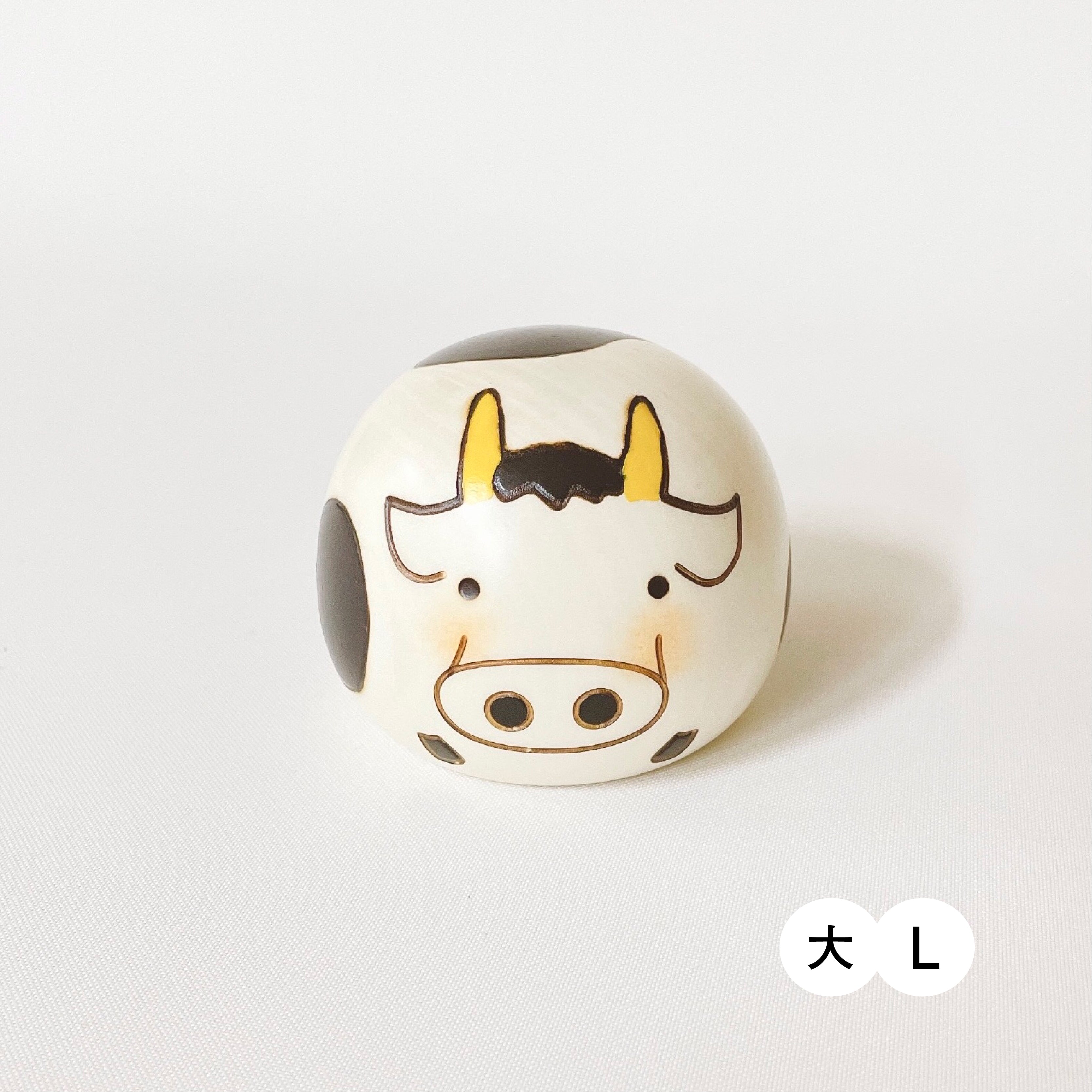 usaburo-kokeshi-yurakoro-vache-figurine-culbuto-artisanale image 5