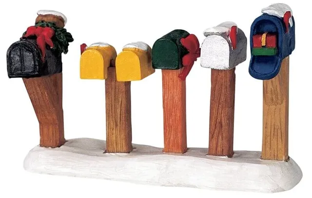 lemax-country-road-mailboxes-accessoire-miniature-bo-tes-aux-lettres-campagne image 1