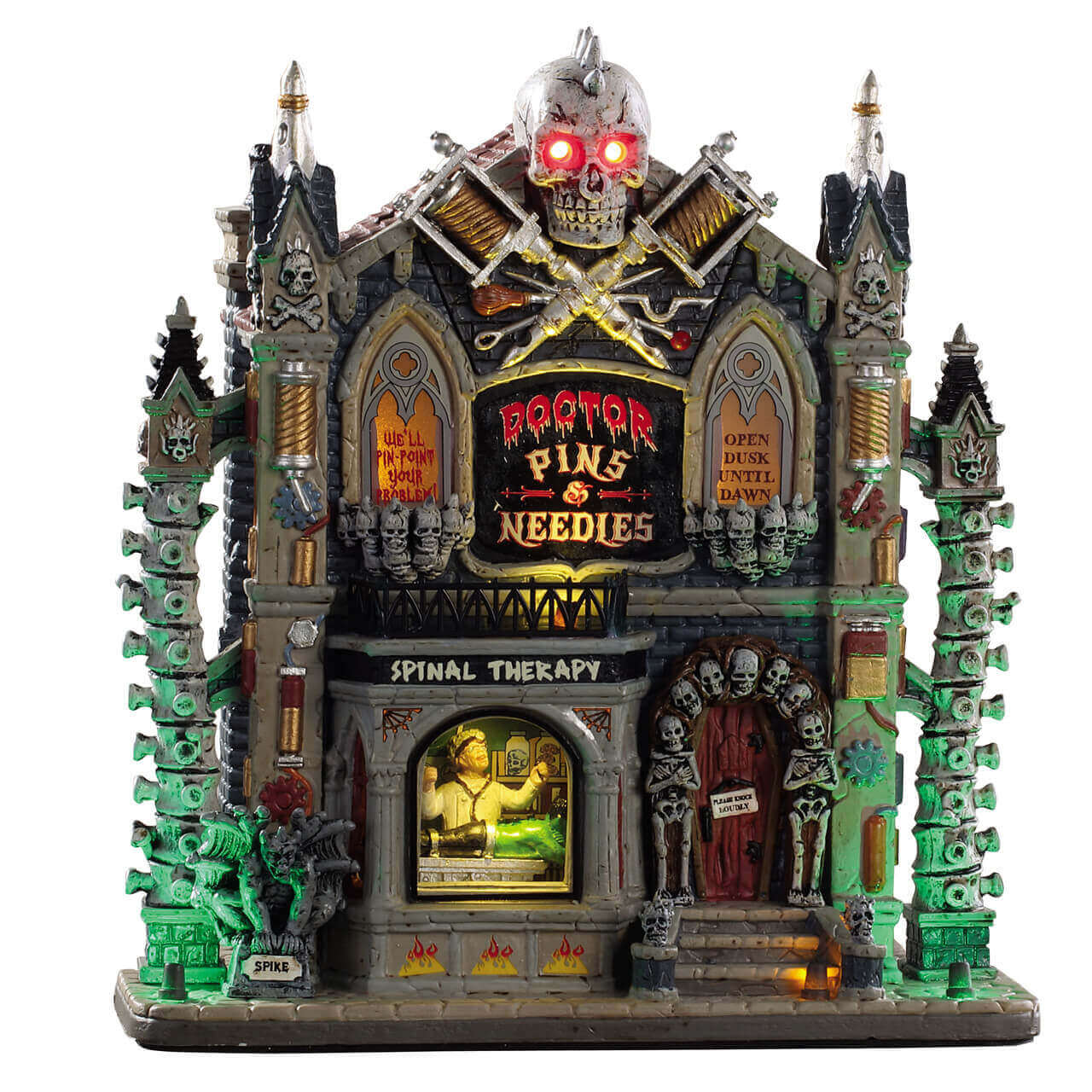 lemax-spooky-town-doctor-pins-needles-b-timent-lumineux image 1