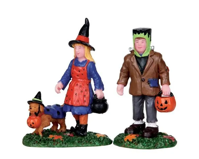 lemax-trick-or-treating-trio-figurines-miniatures-halloween-spooky-town image 1