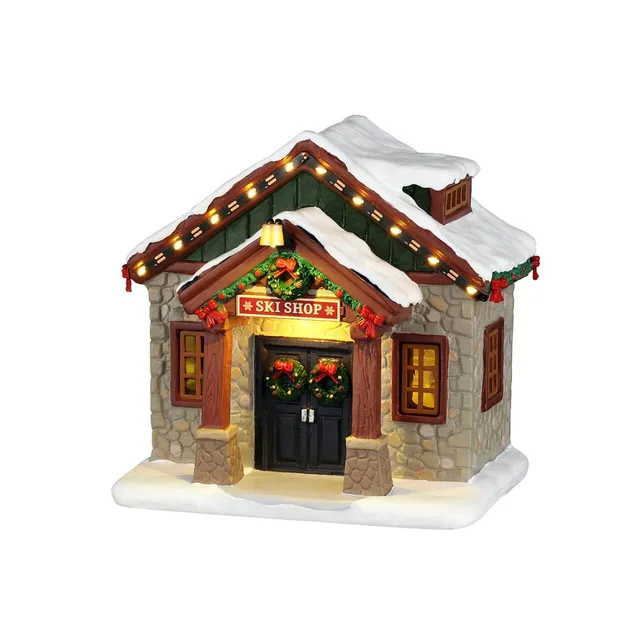 lemax-ski-shop-vail-village-boutique-de-ski-miniature-lumineuse image 1
