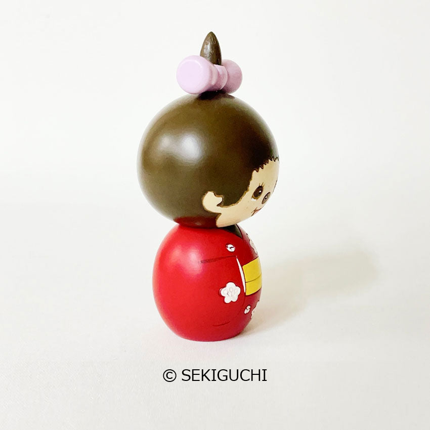 usaburo-kokeshi-monchhichi-chan-kimono-figurine-artisanale-12-cm image 4