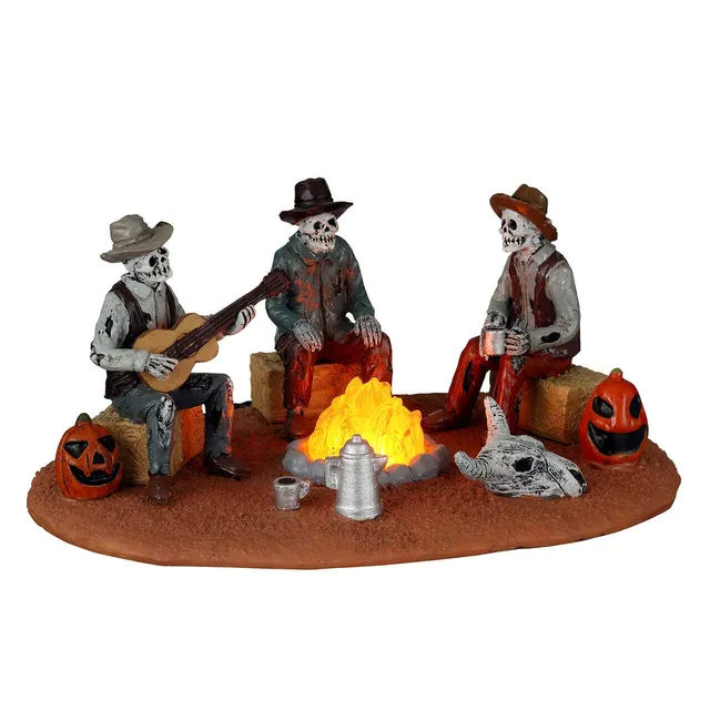 lemax-warming-their-bones-figurine-squelettes-cowboys-spooky-town image 1