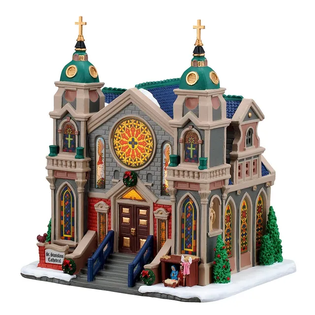 lemax-st-stanislaus-cathedral-cath-drale-miniature-lumineuse-caddington image 1